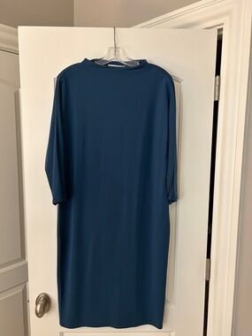 Garnet Hill Teal Midi Shift Dress (never worn)